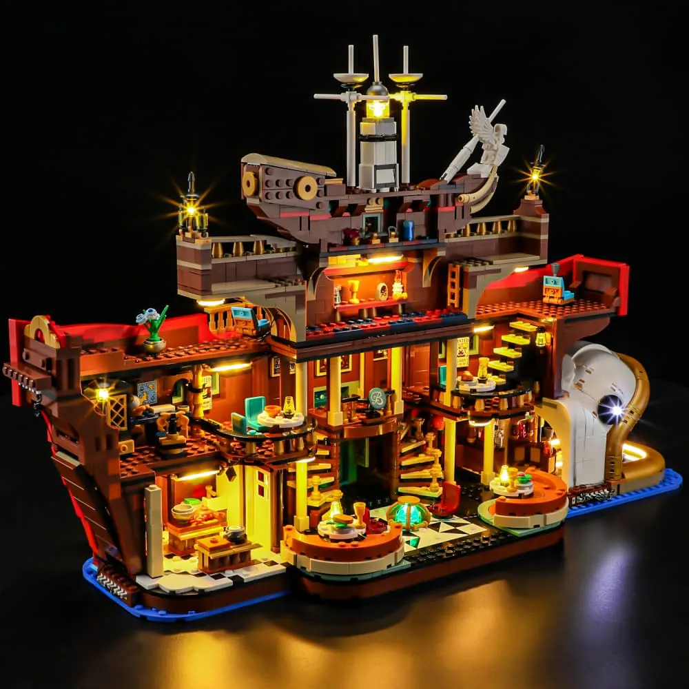 Lightailing lights on LEGO Baratie dining area