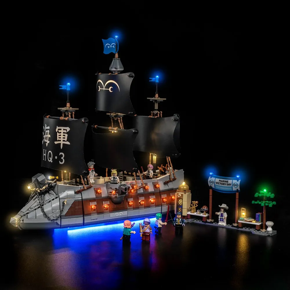 BrickBling LED kit for LEGO Garp's Marine Battleship 75646 with modular micro-LEDs and remote control
