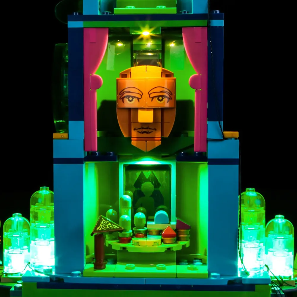 Close-up of BrickBling micro-LEDs on LEGO 75684 interior