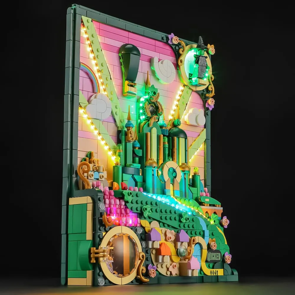 Budget LED lighting for LEGO Emerald City wall art display
