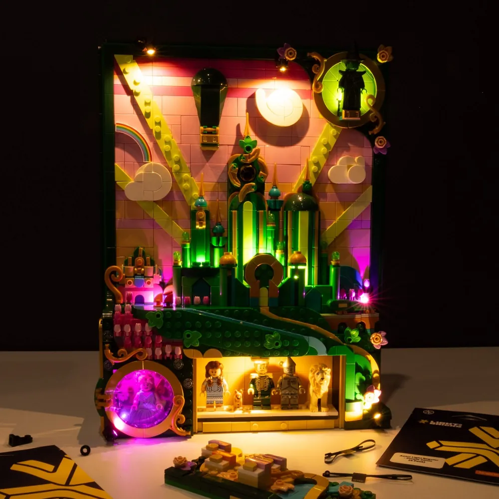 LightMyBricks DIY light bundle for LEGO Emerald City Wall Art 75685