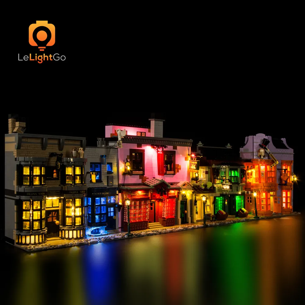 LeLightGo LED kit for LEGO Diagon Alley 75978 with micro-LEDs