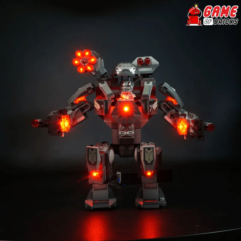 War Machine Buster 76124 with Game of Bricks LED lighting kit installed