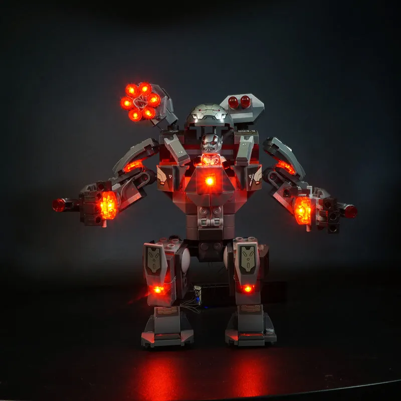 Close-up of War Machine Buster shoulder cannon with LED lights