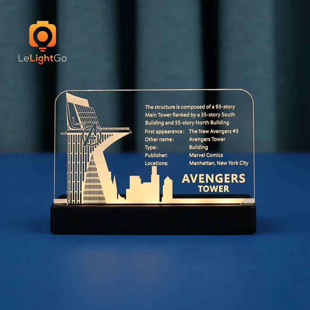 LeLightGo LED nameplate for LEGO Avengers Tower 76269