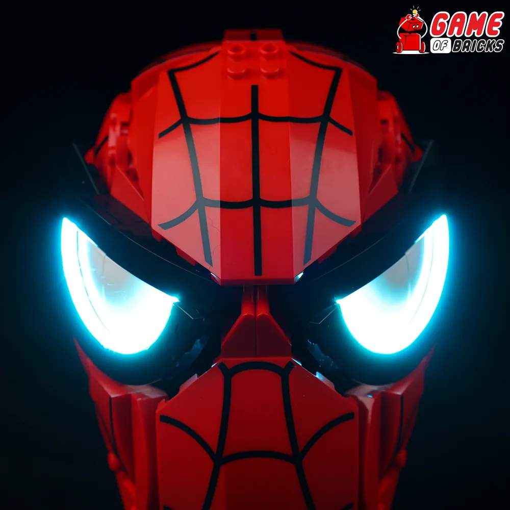 Game of Bricks modular expansion board wiring on the LEGO Spider-Man mask