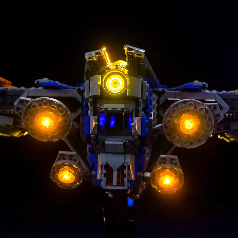 Close-up of BrickBling modular micro-LEDs in LEGO Milano cockpit