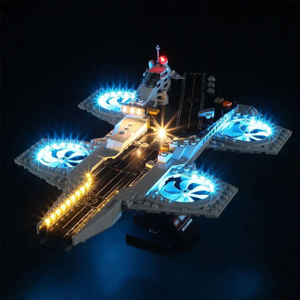 Lightailing pre-soldered harness installed on LEGO Helicarrier 76295