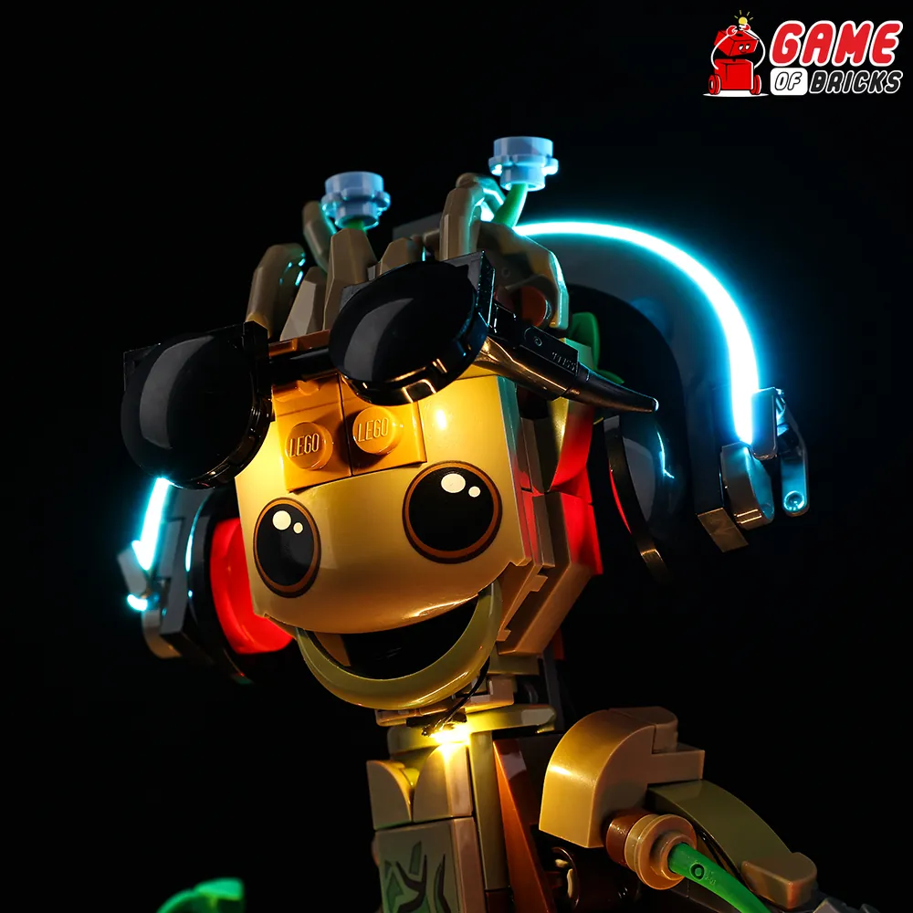 Game of Bricks LED wiring for Groot's articulation points