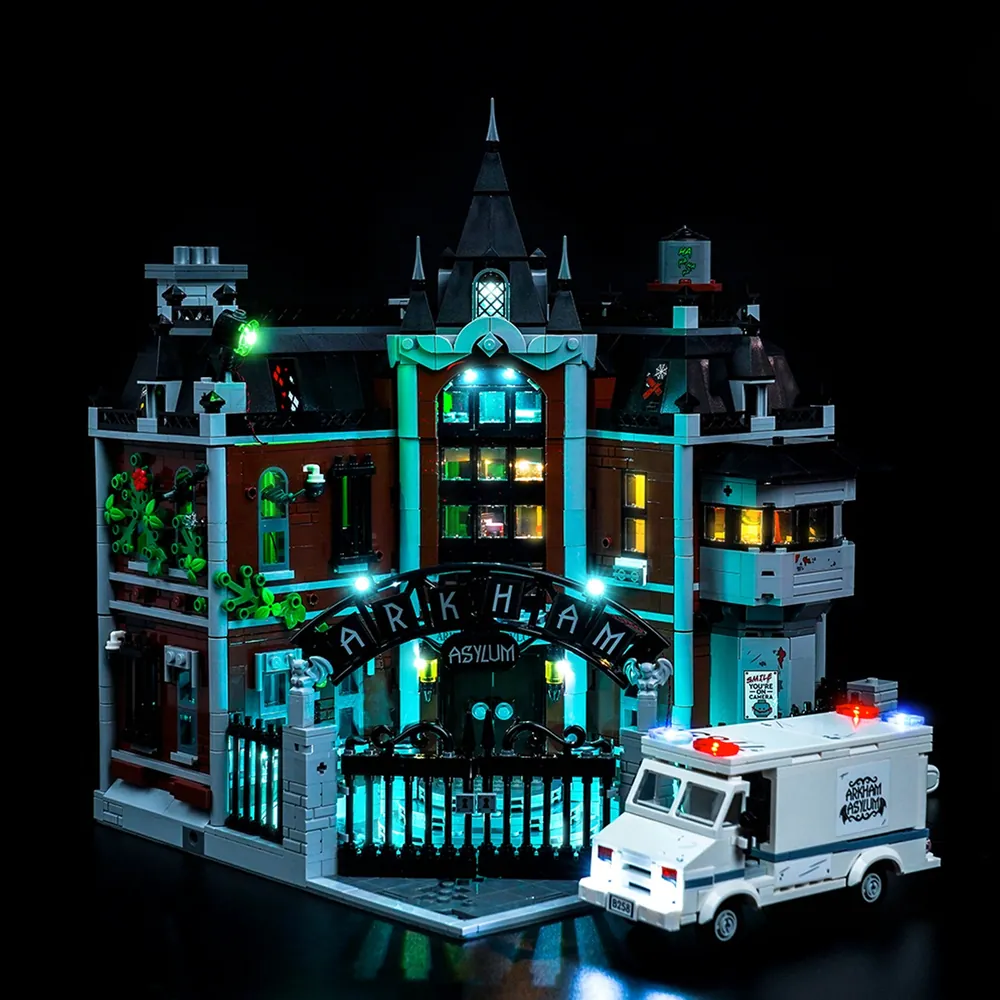 BrickBling LED kit for LEGO Arkham Asylum 76300 with modular micro-LED lights
