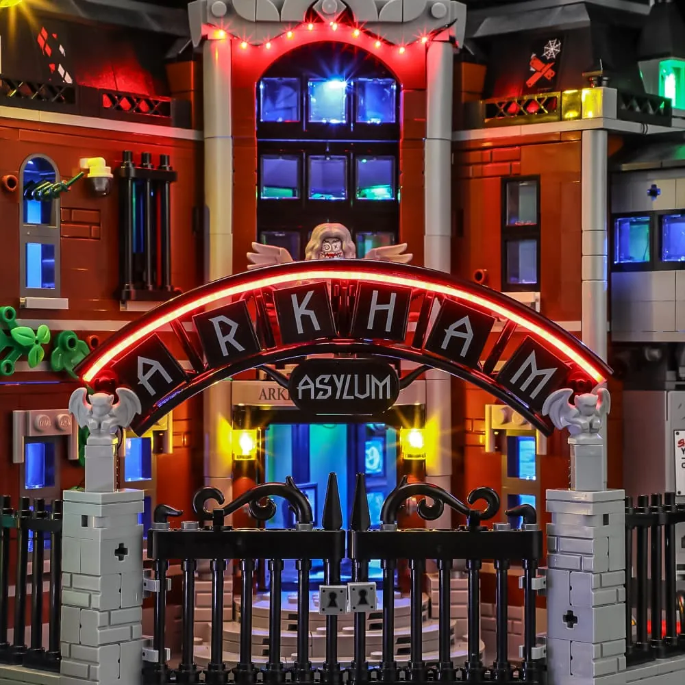 Lightailing LED kit installed on LEGO Arkham Asylum 76300
