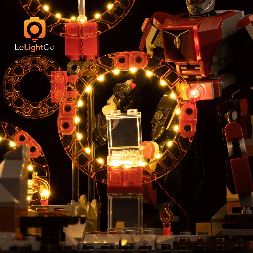LeLightGo micro-LEDs installed in the LEGO 76323 portal elements