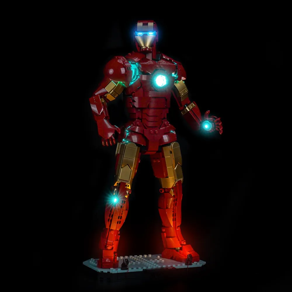 BrickBling LED kit for LEGO Iron Man Mark 3 with arc reactor lit
