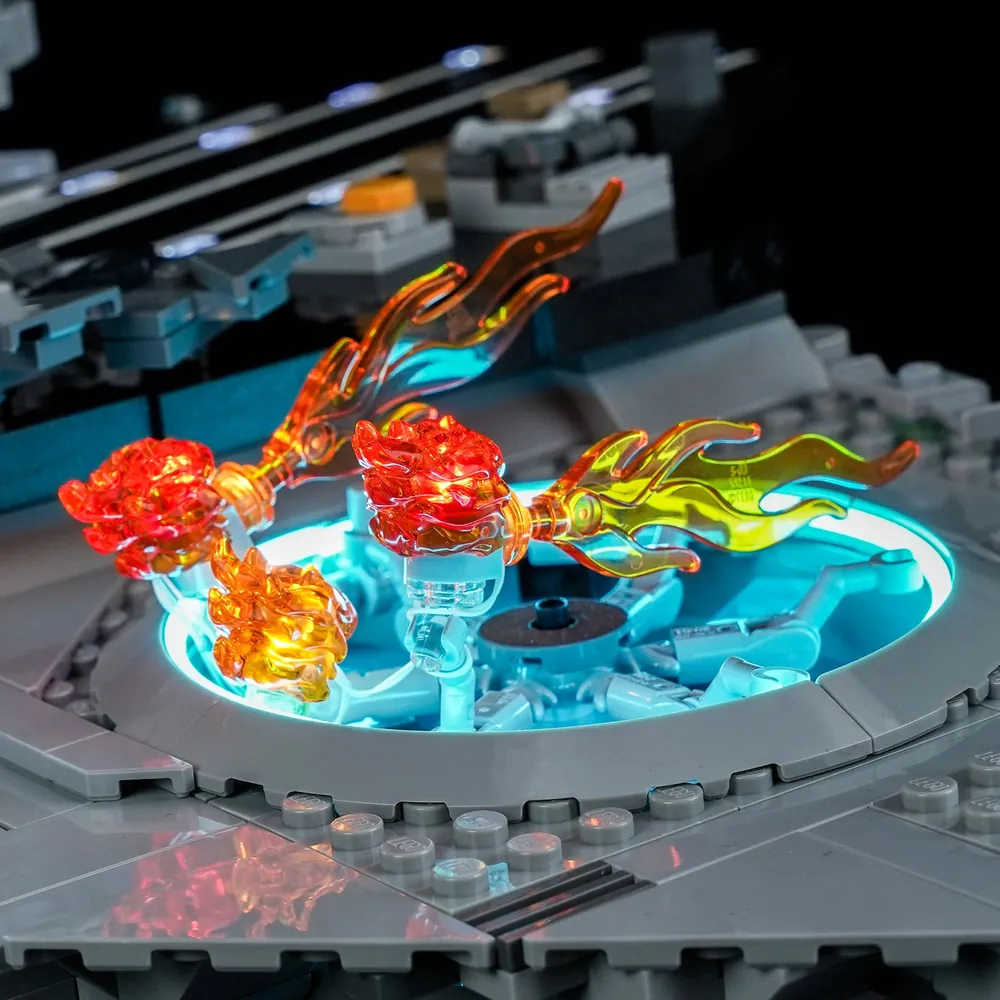 BrickBling micro-LED wiring close-up for Helicarrier