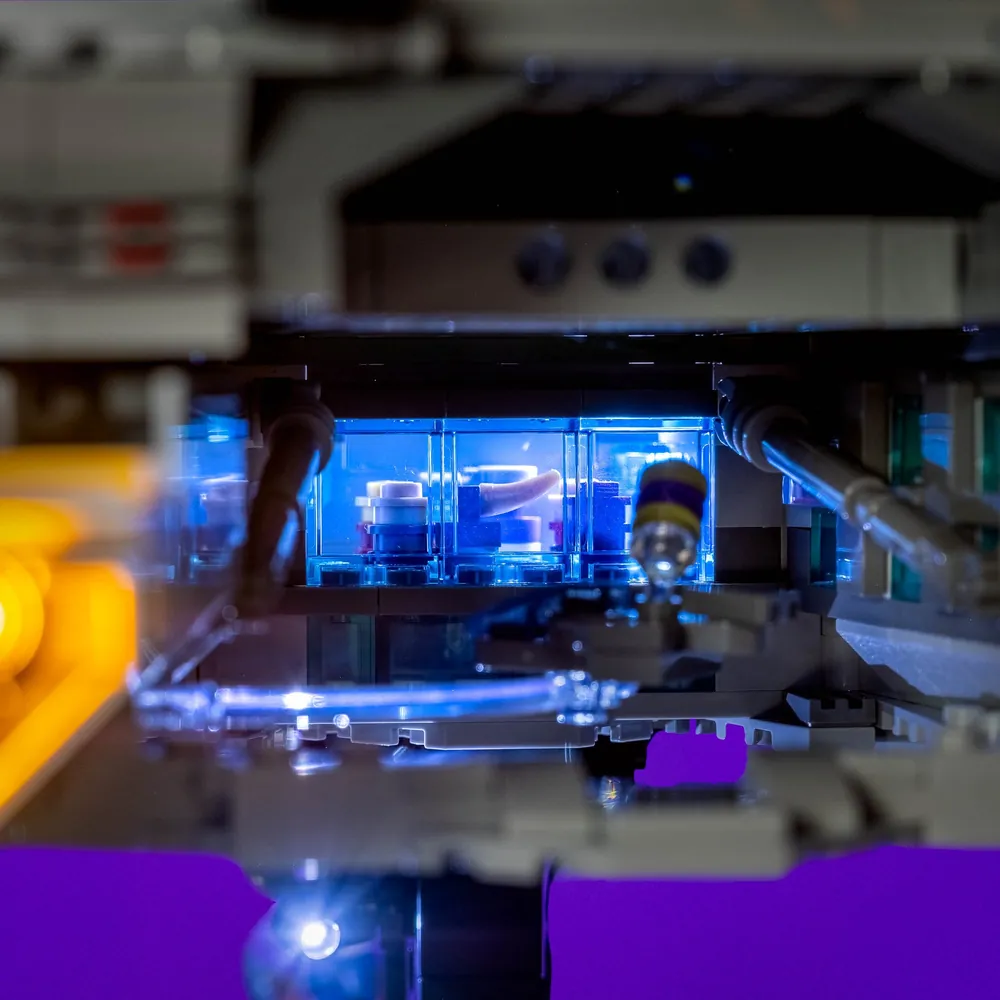 LightMyBricks Helicarrier LED installation close-up