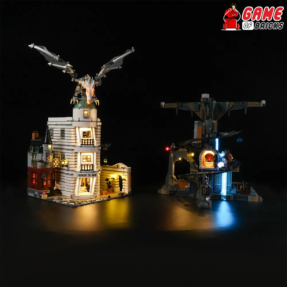 Game of Bricks light kit remote control variant for Gringotts, LEGO 76417