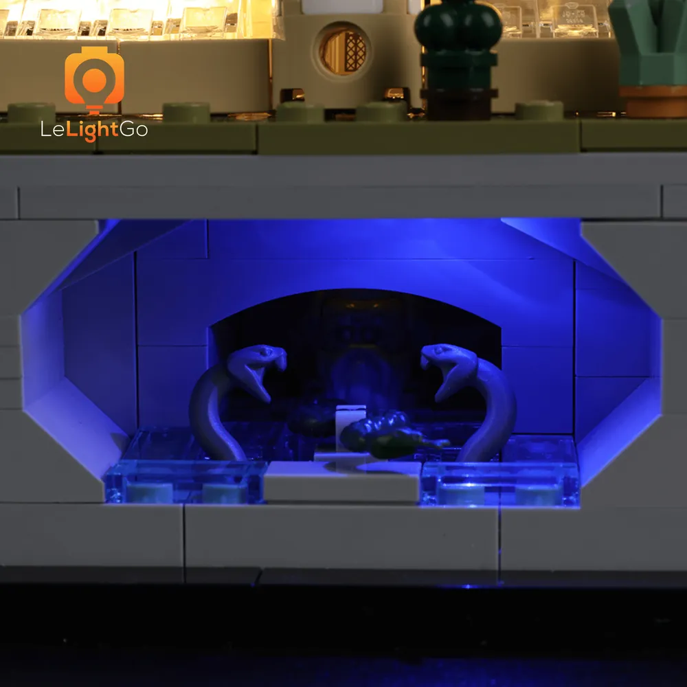 LeLightGo remote-controlled kit for LEGO Hogwarts Castle and Grounds 76419 highlighting the Chamber of Secrets