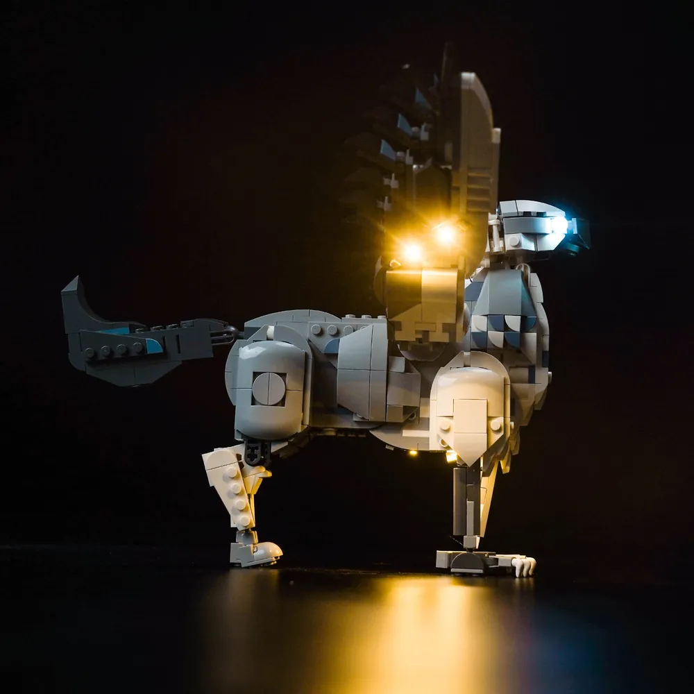 BrickBling LED lighting for LEGO Buckbeak display