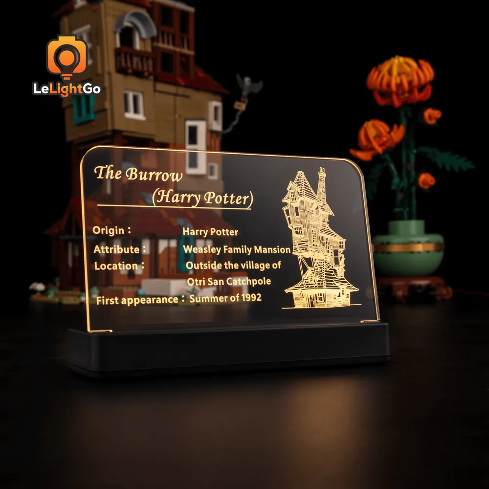 LeLightGo LED nameplate for LEGO The Burrow 76437