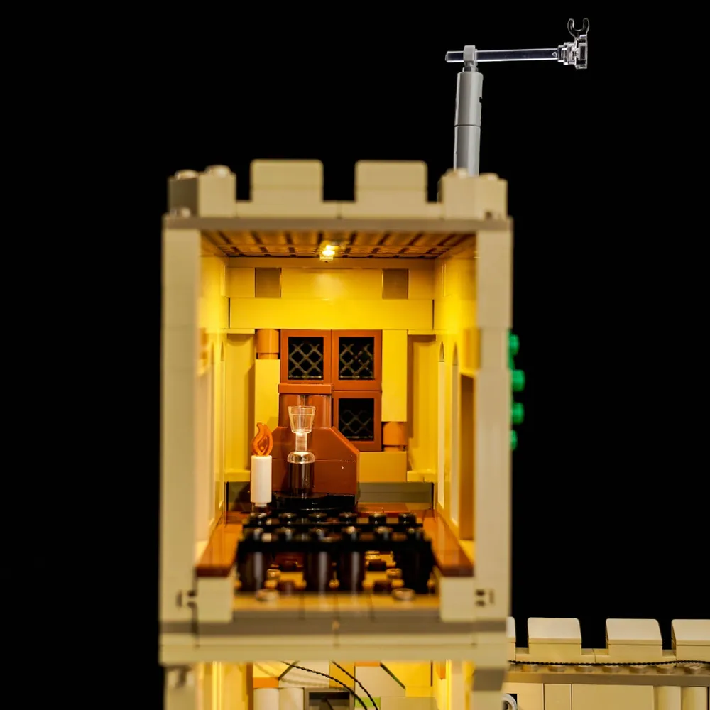 BrickBling LED kit illuminating the interior slide-out sections of LEGO 76447