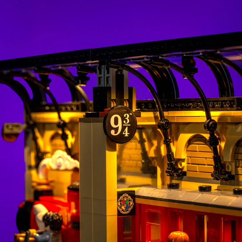 Light My Bricks continuous light setup on LEGO Book Nook shelf display