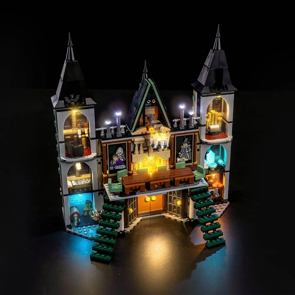Close-up of BrickBling modular micro-LEDs in Malfoy Manor