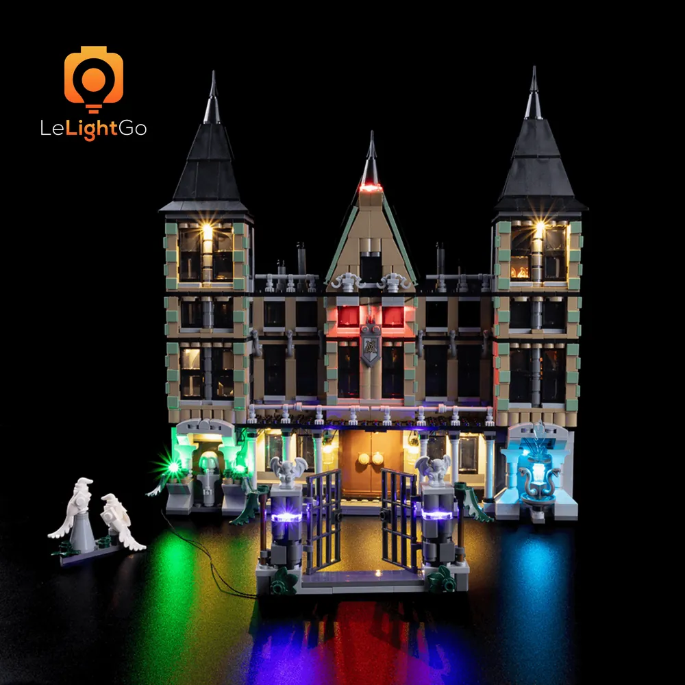 LeLightGo LED kit for Malfoy Manor 76453 lighting the central staircase