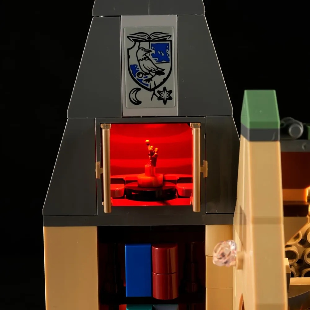 Close-up of Lightailing pre-soldered harness on LEGO Hogwarts Hospital Wing