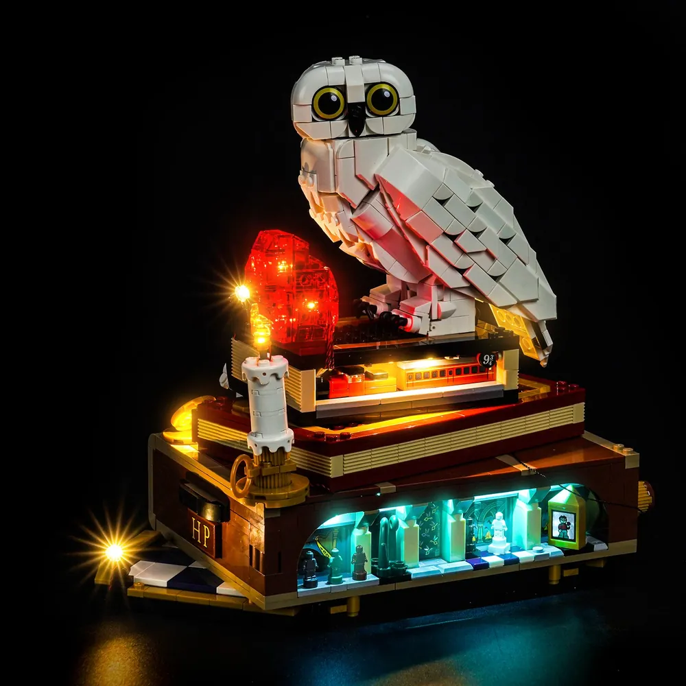 BrickBling LED kit for LEGO Sorcerer's Stone 76466 showing classic and remote versions