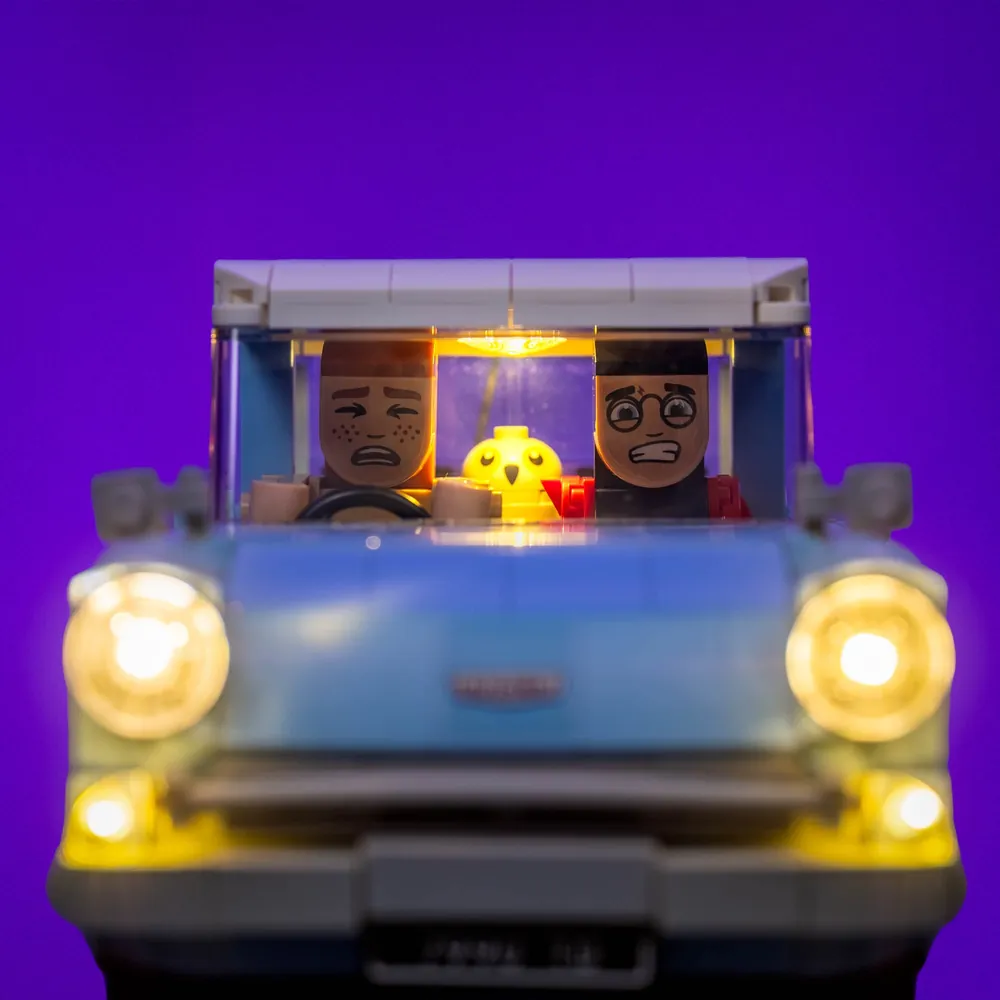 Enhanced lighting setup on LEGO 76470 showcasing overall brightness