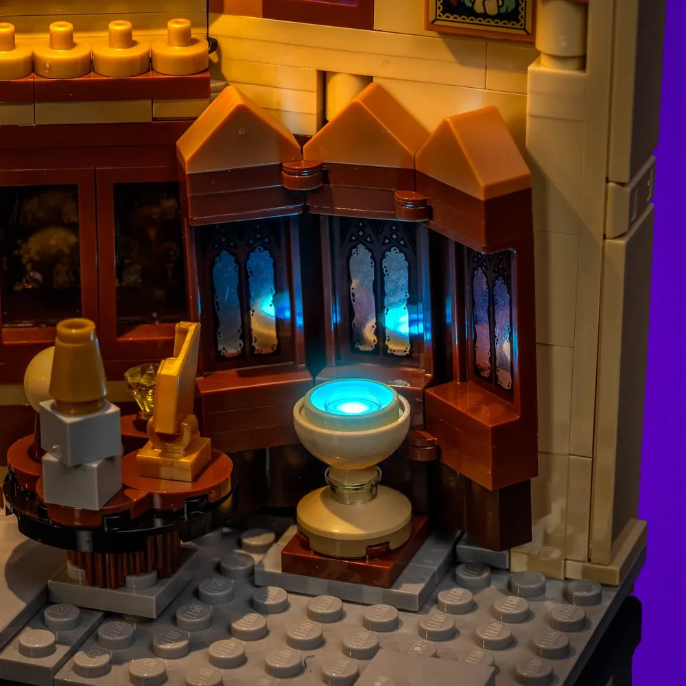 LightMyBricks illumination on bookshelves and portraits