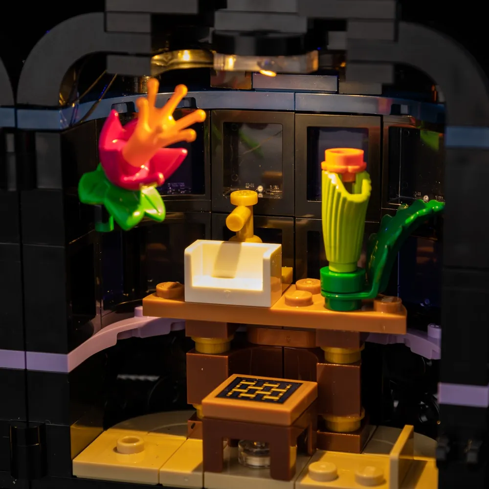Game of Bricks light kit highlighting the Nevermore classroom interior