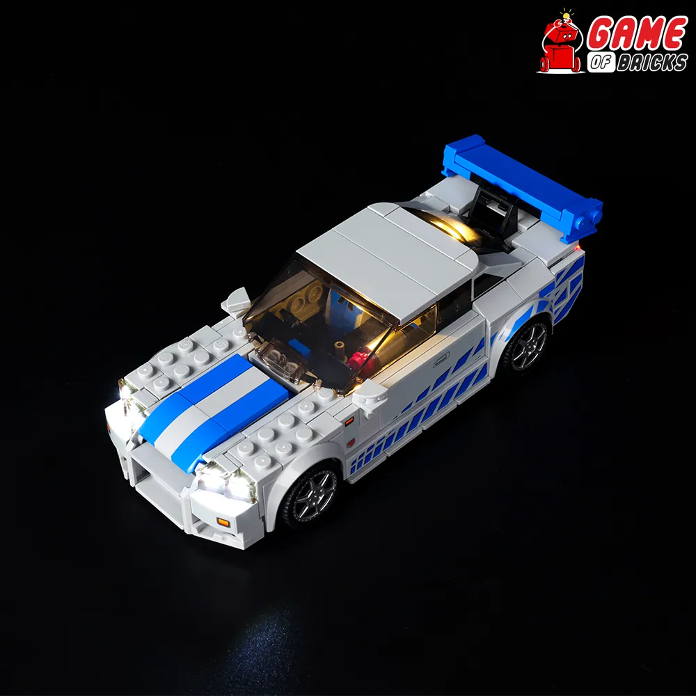 Game of Bricks expansion board installation on the LEGO Speed Champions Nissan Skyline GT-R R34 set 76917