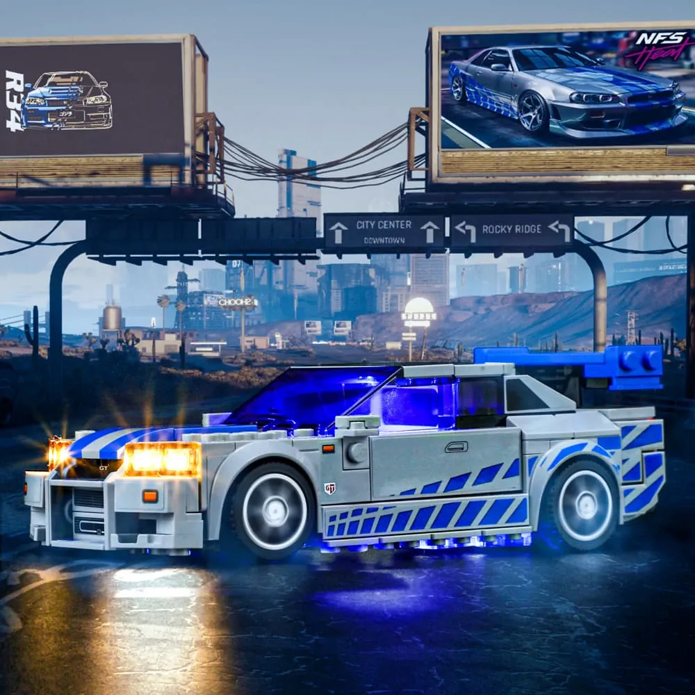 Lightailing pre-soldered harness installation on the LEGO Speed Champions Nissan Skyline GT-R R34