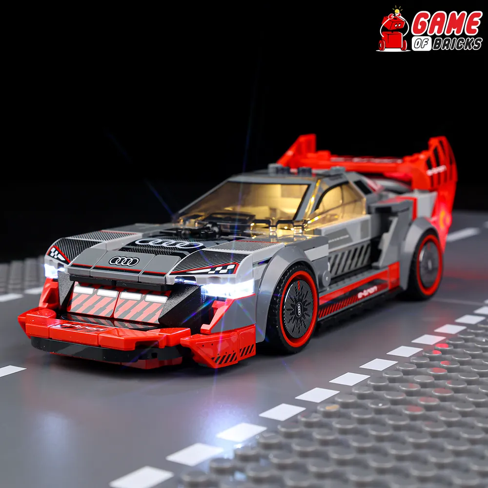 Game of Bricks LED kit for LEGO 76921 Audi e-tron quattro lights up the front and rear