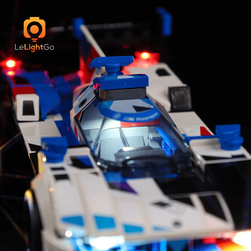 Underbody lighting of LEGO 76922 BMW M Hybrid V8 with LeLightGo micro-LEDs