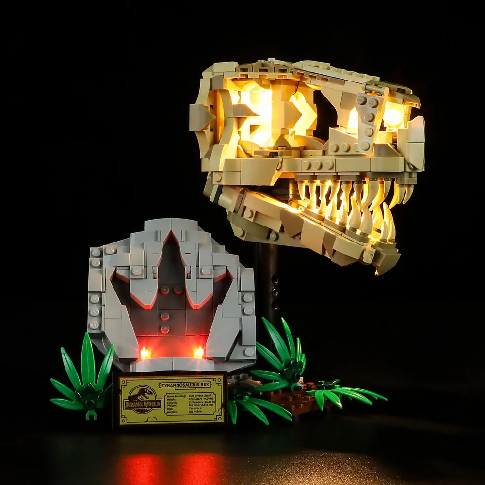 Lightailing LED kit Lego T. rex skull 76964 pre-soldered harness