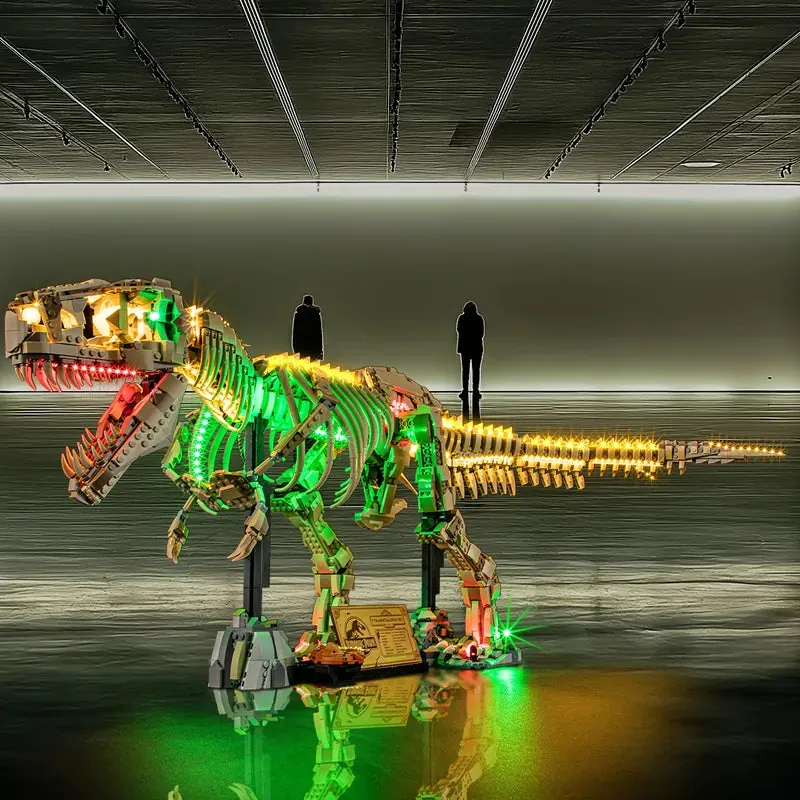 Lightailing pre-soldered harness lighting the T-Rex fossil ribcage