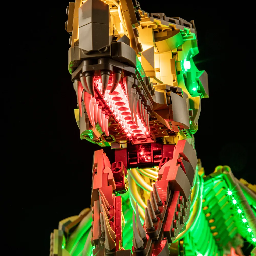 Integrated wiring on the LEGO dinosaur display base with Lightailing