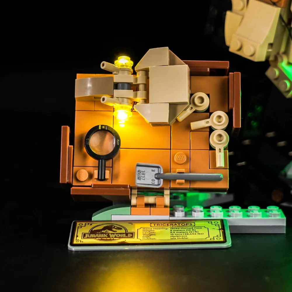 BrickBling warm lighting display for LEGO fossil set