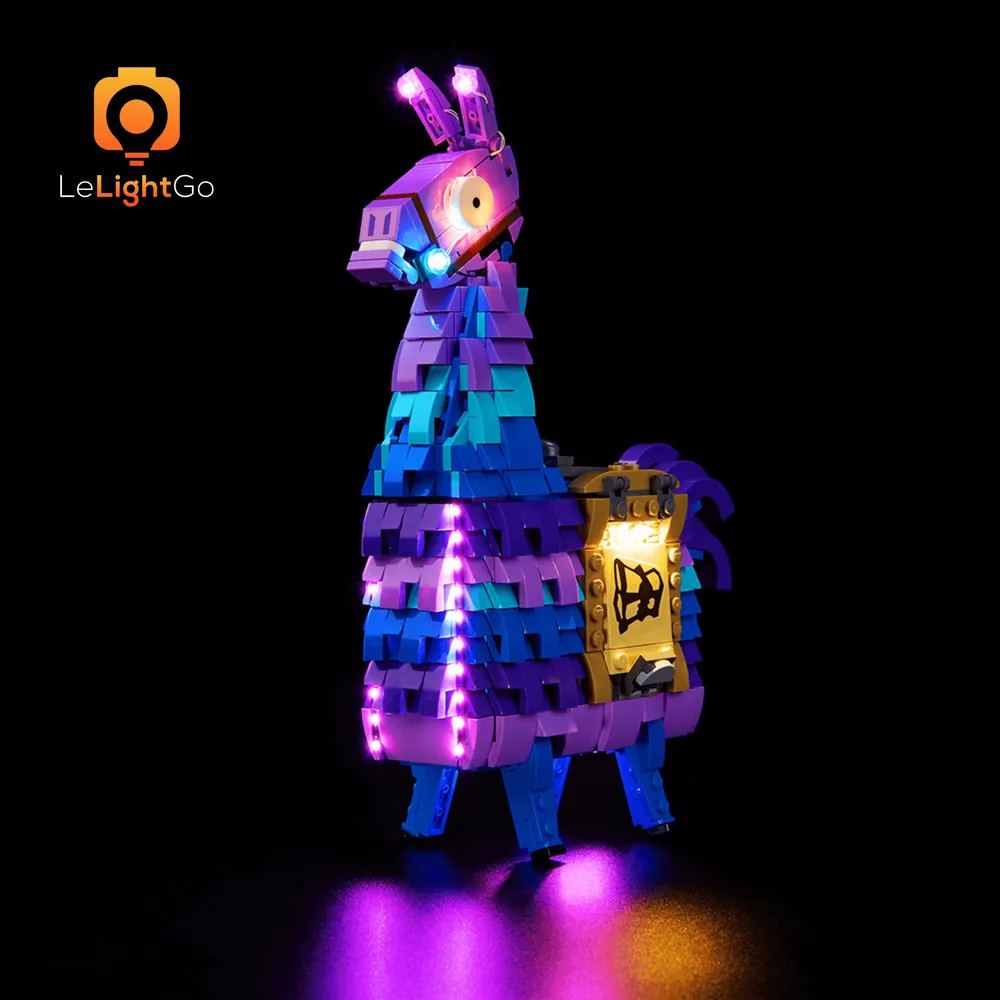 LeLightGo LED kit for LEGO Fortnite Supply Llama 77071 with bright, even lighting