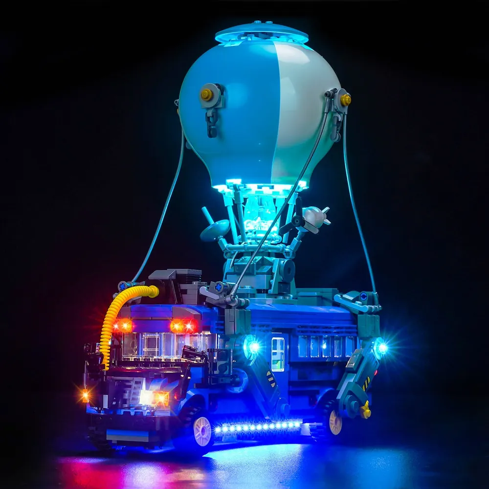 BrickBling LED kit for LEGO Fortnite Battle Bus 77073 with micro-LEDs and optional remote control