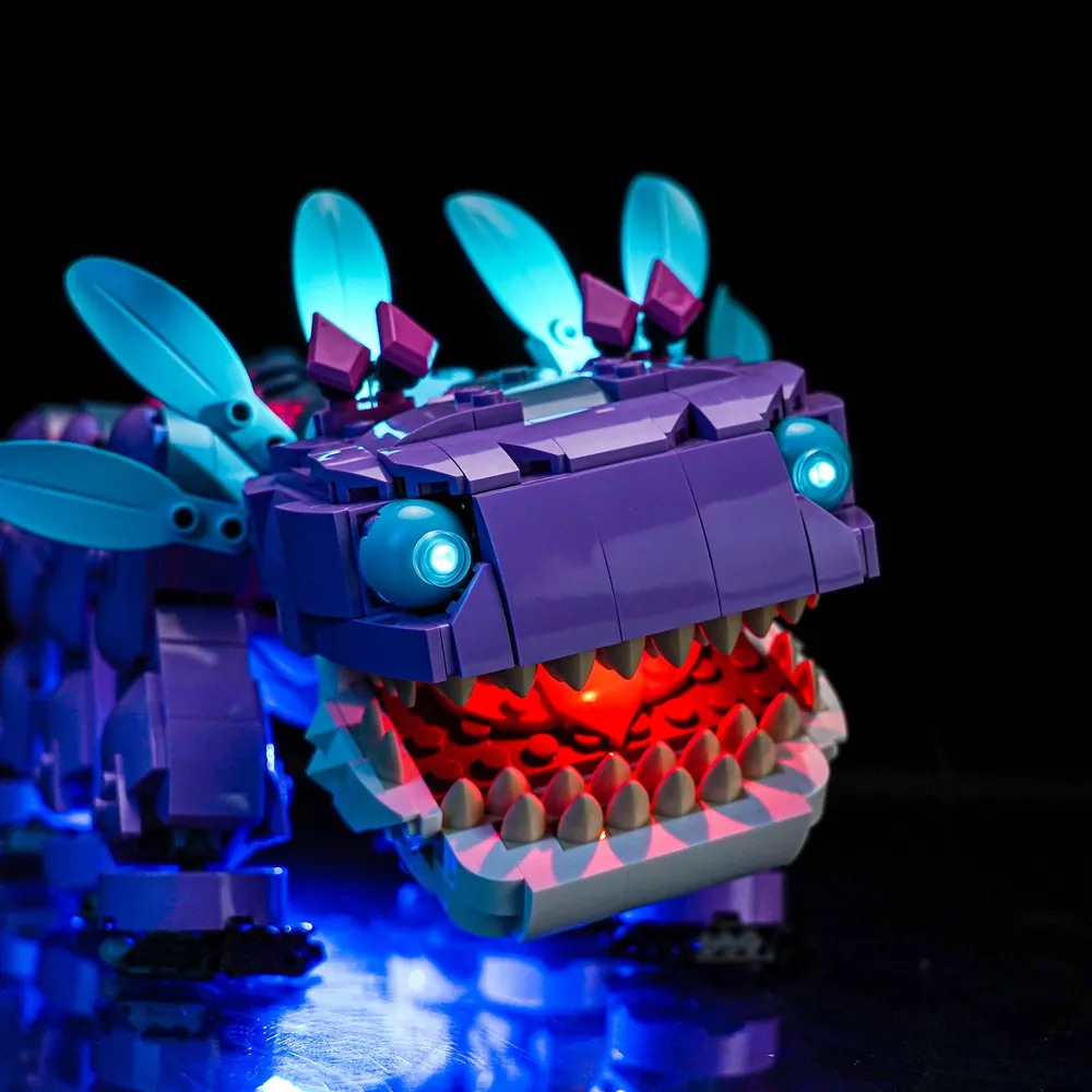 Close-up of the modular micro-LEDs in BrickBling's Klombo kit