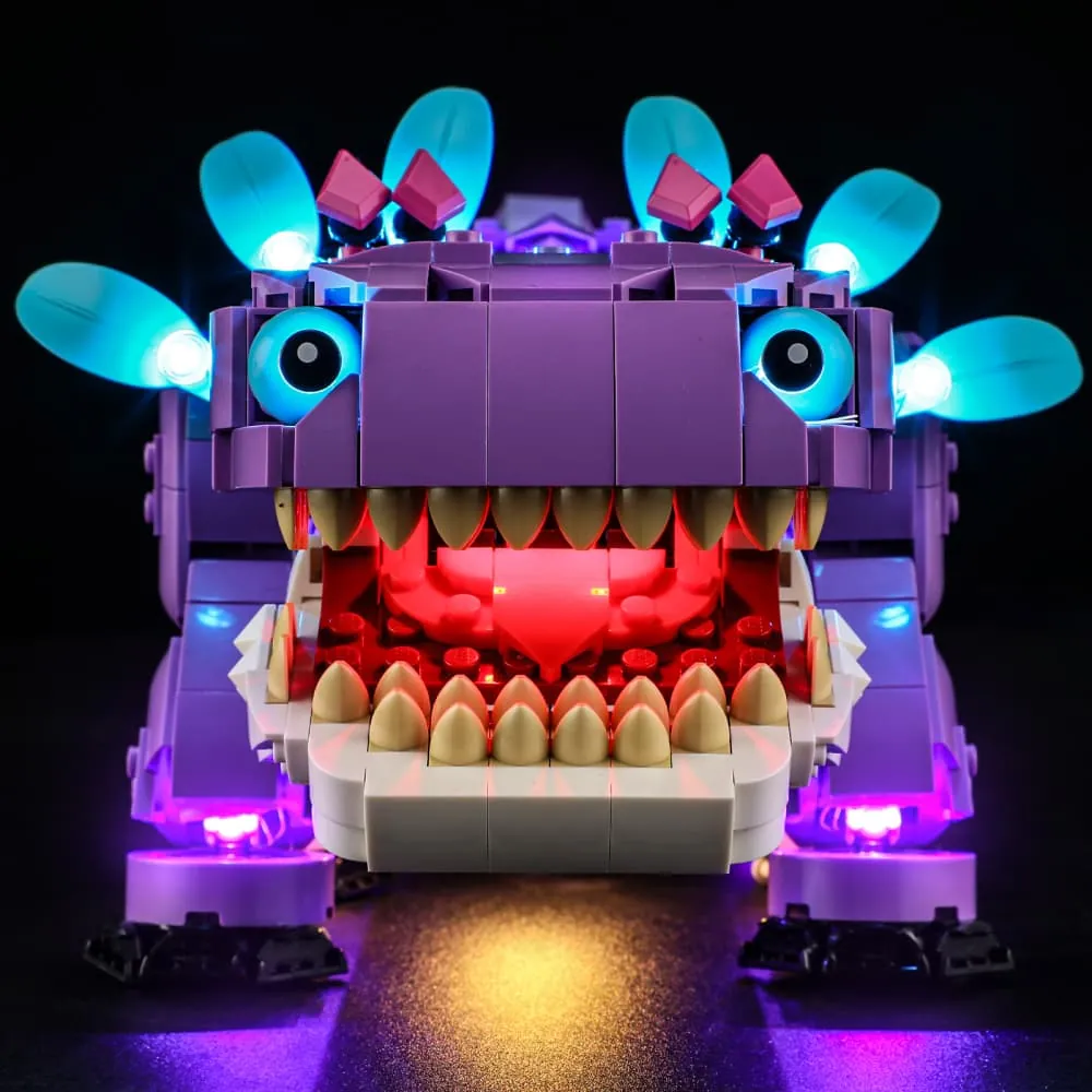 Klombo display with Lightailing lights on the body and base