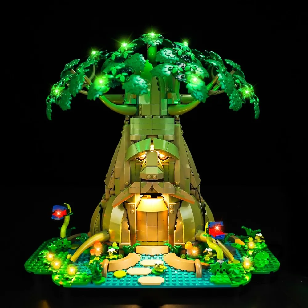 BrickBling LED kit for LEGO Great Deku Tree 77092 with modular micro-LEDs lighting the interior chamber