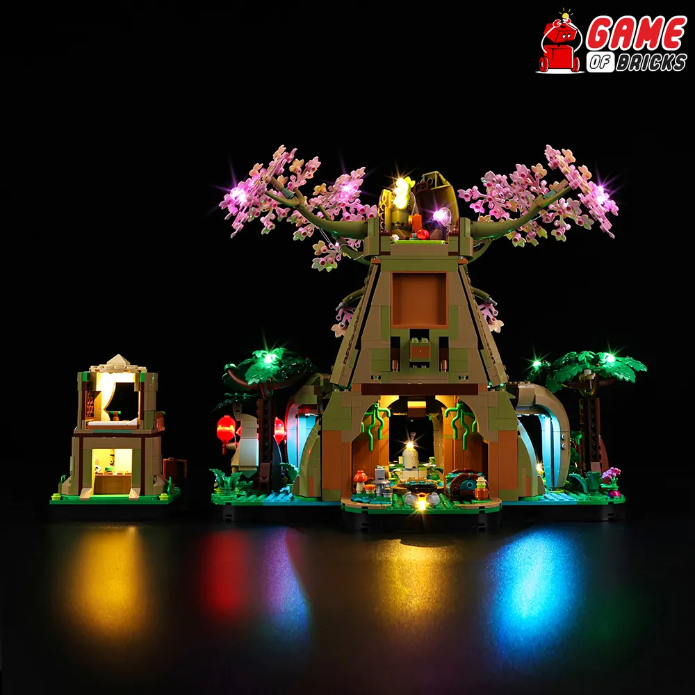Game of Bricks LED lighting on Great Deku Tree 77092 with modular boards