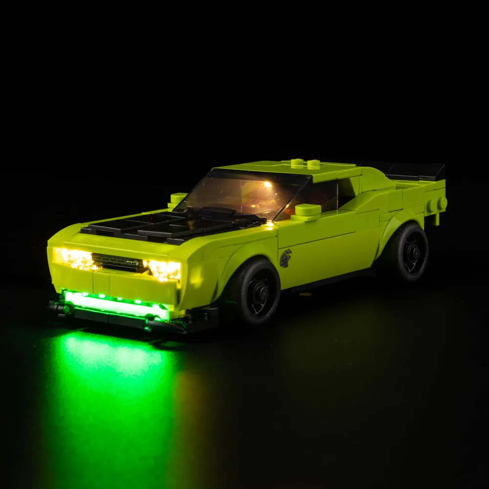 Game of Bricks LED lighting kit for LEGO 77237 Dodge Challenger SRT Hellcat, underbody glow