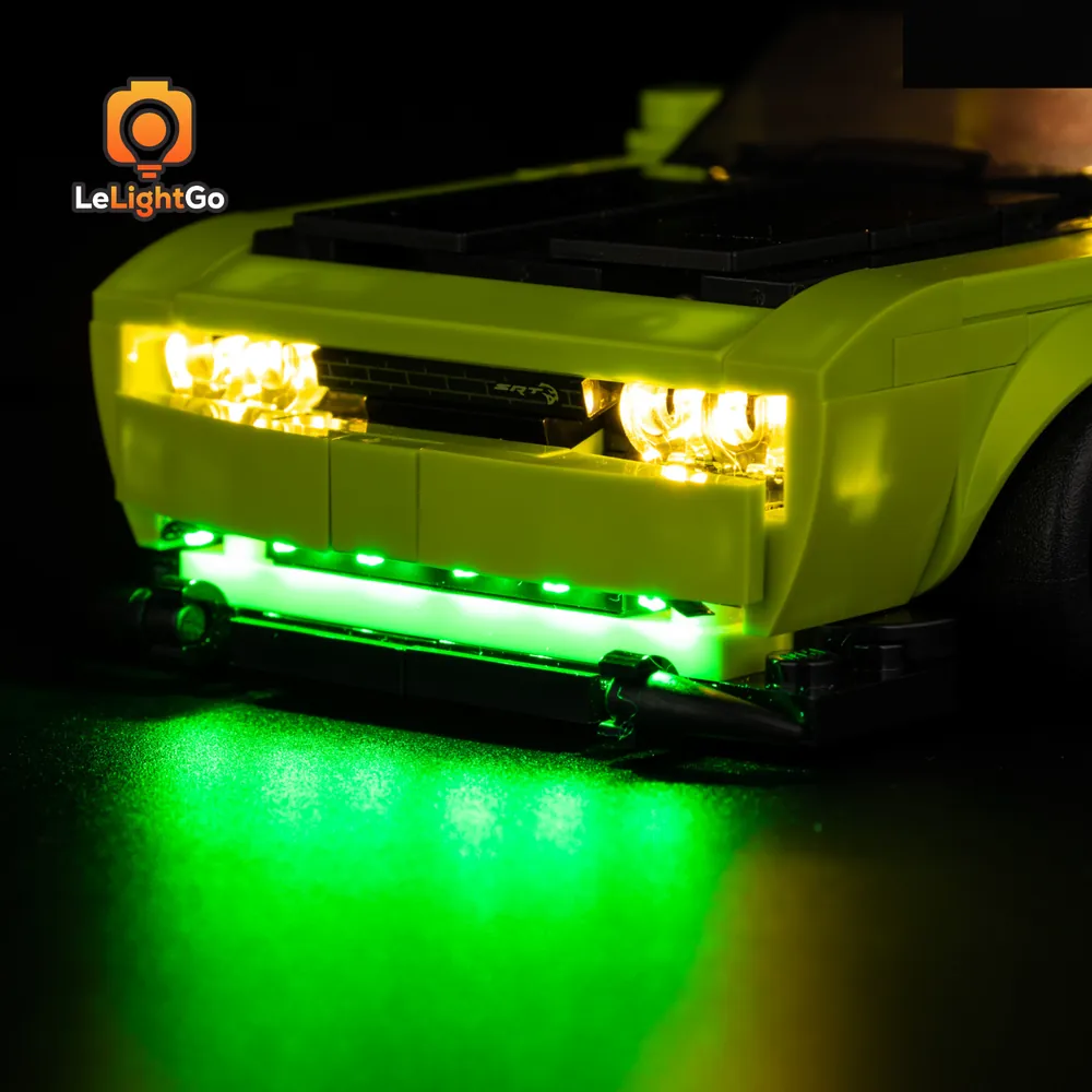 LEGO Speed Champions 77237 with LeLightGo LED kit rear taillights glowing