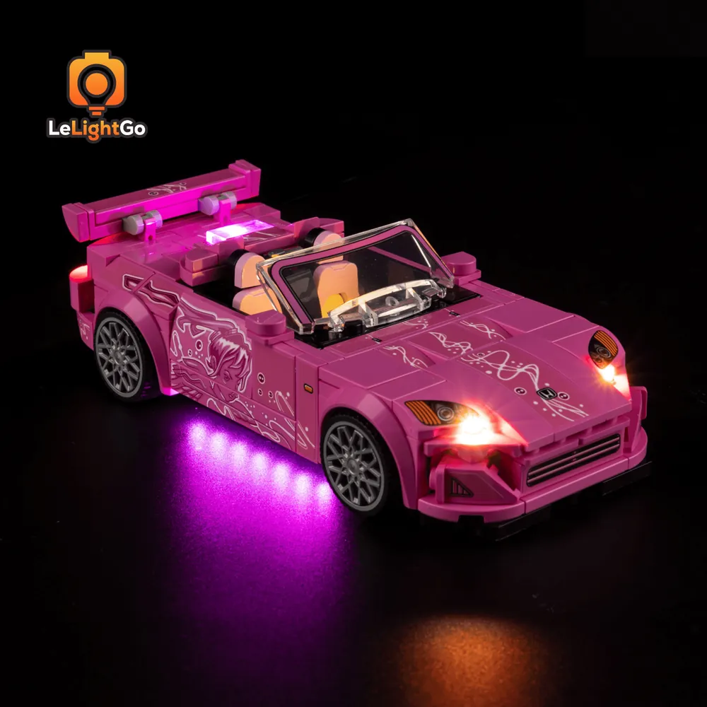 LeLightGo LED kit for LEGO Honda S2000 77241 glowing in dark