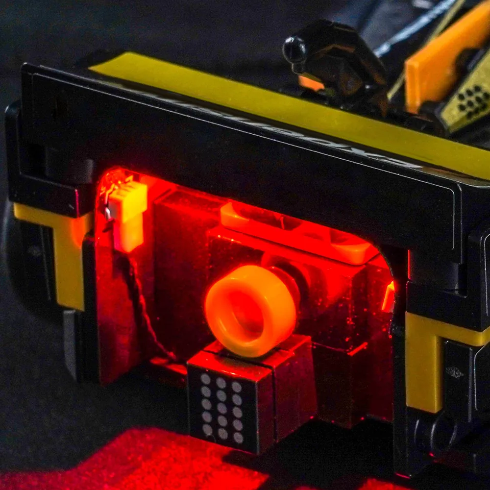 Close-up of modular micro-wires on BrickBling kit for LEGO Speed Champions 77252